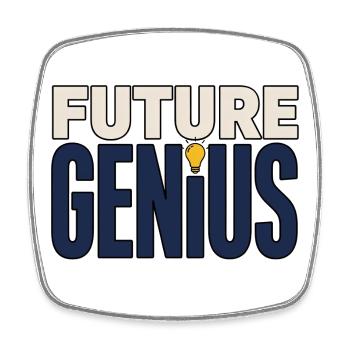 Student Motivation – Future Genius - Square fridge magnet - white - Front