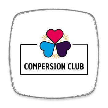 Compersion Club - Polyamorie  - Viereckiger Kühlschrankmagnet - Weiß - Vorne