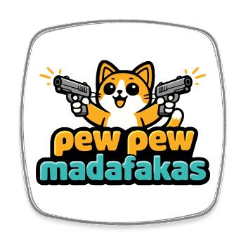 Pew Pew Madafakas Katze - Viereckiger Kühlschrankmagnet - Weiß - Vorne