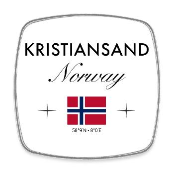 Kristiansand Norwegen Koordinaten Reise Souvenir - Viereckiger Kühlschrankmagnet - Weiß - Vorne