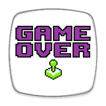Game Over Pixel Logo - Viereckiger Kühlschrankmagnet - Weiß - Vorne
