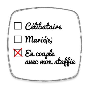 Statut matrimoniale - 047 - Magnet carré - blanc - Devant