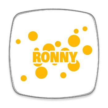 Ronny als Vorname - Viereckiger Kühlschrankmagnet - Weiß - Vorne