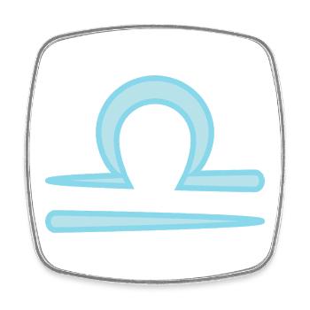 Waagezeichensymbol Pastellblau - Viereckiger Kühlschrankmagnet - Weiß - Vorne