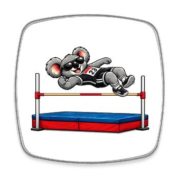 Cute koala in high jump - Square fridge magnet - white - Front