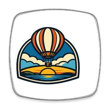 Sonnenaufgang Ballon über Meer - Viereckiger Kühlschrankmagnet - Weiß - Vorne