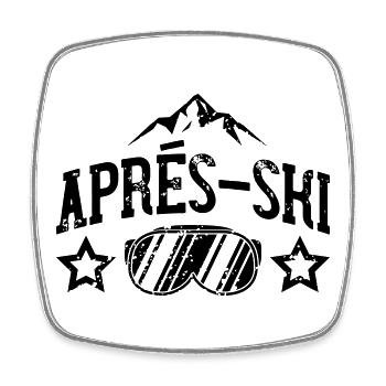 Apres Ski - Viereckiger Kühlschrankmagnet - Weiß - Vorne