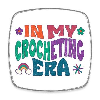 In my Crocheting Era - Viereckiger Kühlschrankmagnet - Weiß - Vorne