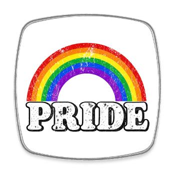 Pride Regenbogen Vintage Statement LGBTQ Fans - Viereckiger Kühlschrankmagnet - Weiß - Vorne