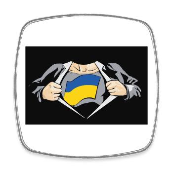 Ukraine-Superhelden-Ukraine-Flagge - Viereckiger Kühlschrankmagnet - Weiß - Vorne