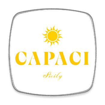 Capaci Sicily Sun - Square fridge magnet - white - Front