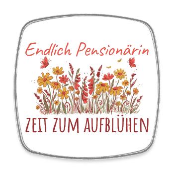 Pensionärin Zeit zum Aufblühen Beamtin Abschied - Viereckiger Kühlschrankmagnet - Weiß - Vorne
