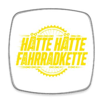 Hätte Hätte Fahrradkette - Lustiges Fahrrad Shirt - Viereckiger Kühlschrankmagnet - Weiß - Vorne