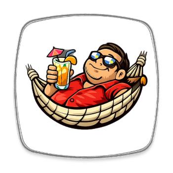Hammock professional - Square fridge magnet - white - Front