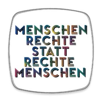 Menschenrechte Statt Rechte Menschen T-Shirt  - Viereckiger Kühlschrankmagnet - Weiß - Vorne