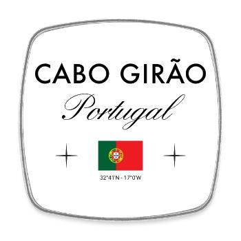 Cabo Girao Portugal Koordinaten Reise Souvenir - Viereckiger Kühlschrankmagnet - Weiß - Vorne
