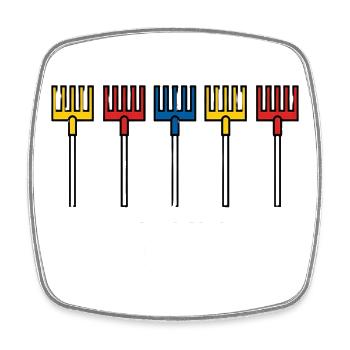 Rechenzentrum Design Gartengeräte Rechen Leiter - Viereckiger Kühlschrankmagnet - Weiß - Vorne