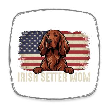 Irish Setter Mom - Red Setter Dog Owner Bird Dog - Square fridge magnet - white - Front