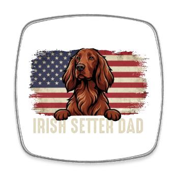 Irish Setter Dad - Red Setter Dog Owner Bird Dog - Square fridge magnet - white - Front