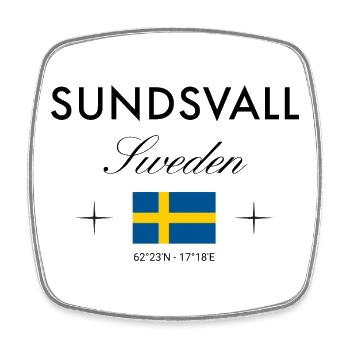 Sundsvall, Suède, coordonne le souvenir de voyage - Magnet carré - blanc - Devant