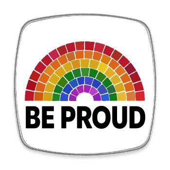 Be Proud | Rainbow Mosaic | Pride | LGBT - Square fridge magnet - white - Front