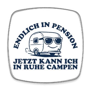 Pension in Ruhe Campen Retro Wohnwagen - Viereckiger Kühlschrankmagnet - Weiß - Vorne