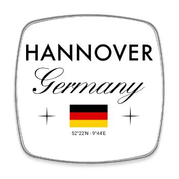 Hanover Germany Coordinates Travel Souvenir - Square fridge magnet - white - Front