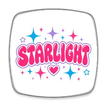STARLIGHT Y2K Bubble Lettering - Retro 2000s Art - Square fridge magnet - white - Front