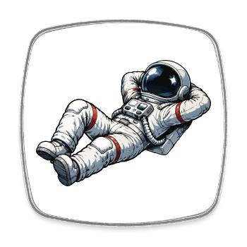 Astronaute détendu au design rétro - Magnet carré - blanc - Devant