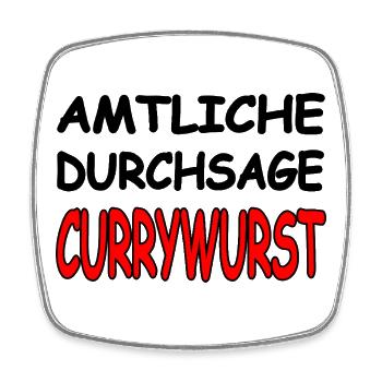 Currywurst - Viereckiger Kühlschrankmagnet - Weiß - Vorne