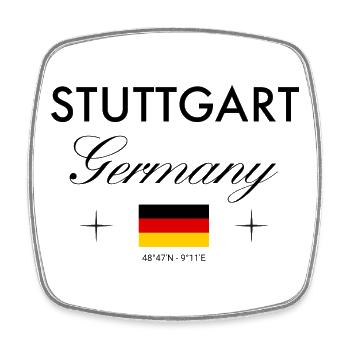 Stuttgart, Germany, coordinates, travel, souvenir - Square fridge magnet - white - Front