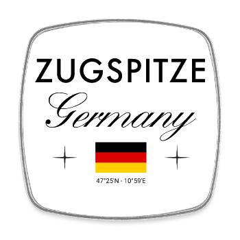 Zugspitze Deutschland Koordinaten Reise Souvenir - Viereckiger Kühlschrankmagnet - Weiß - Vorne