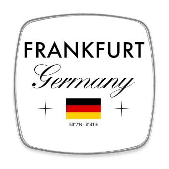 Frankfurt Germany coordinates travel souvenir - Square fridge magnet - white - Front
