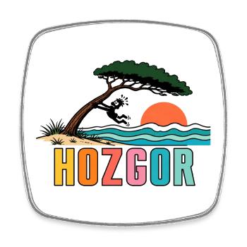HOZGOR Océan Pin des Landes Rétro - Magnet carré - blanc - Devant