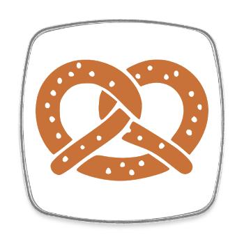 Pretzel Bakery Gift Baker - Square fridge magnet - white - Front