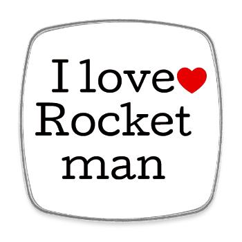 I Love Rock Music Typography - Square fridge magnet - white - Front
