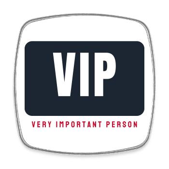 VIP Lettering Bar - Conception de la fête invitée d’honneur - Magnet carré - blanc - Devant
