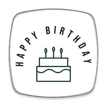 HAPPY BIRTHDAY. JOYEUX ANNIVERSAIRE. ANNIVERSAIRE. - Magnet carré - blanc - Devant