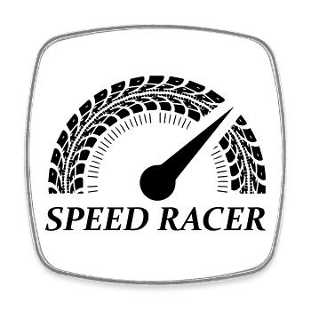 Speedometer Speed Racer - Square fridge magnet - white - Front