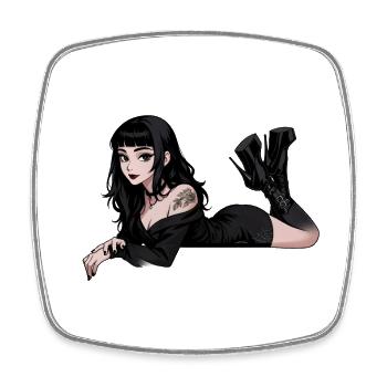 Élégante Sombre Pin-up Gothique - Magnet carré - blanc - Devant