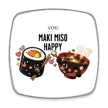 You maki miso happy - Square fridge magnet - white - Front