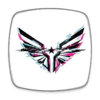 Glitch Angel Dark Y2K Streetwear - Magnet carré - blanc - Devant