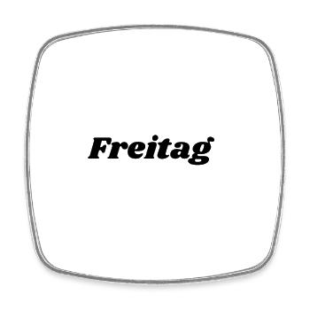 Freitag Schriftzug - Viereckiger Kühlschrankmagnet - Weiß - Vorne