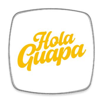 Hola Guapa - Minimalist Spanish Summer Vibes - Viereckiger Kühlschrankmagnet - Weiß - Vorne
