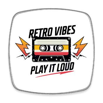 Retro Vibes Tape - Viereckiger Kühlschrankmagnet - Weiß - Vorne