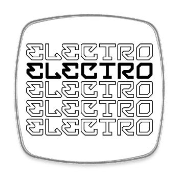 Elektro-Musik - Viereckiger Kühlschrankmagnet - Weiß - Vorne
