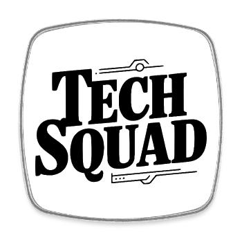 Tech Squad - Viereckiger Kühlschrankmagnet - Weiß - Vorne