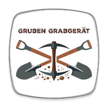 Gruben Grabgerät Bergbau Emblem - Viereckiger Kühlschrankmagnet - Weiß - Vorne