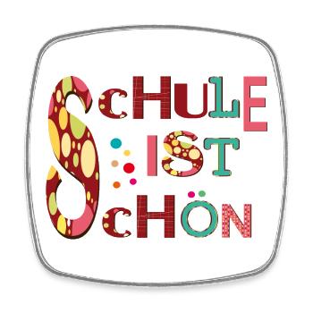 Schule ist Schön - Viereckiger Kühlschrankmagnet - Weiß - Vorne