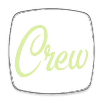 Crew Script Pastellgrün - Viereckiger Kühlschrankmagnet - Weiß - Vorne